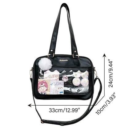 Display Window Box Shoulder Bag with Decorative Accent Details