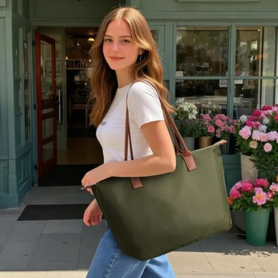 Minimal Hobo Tote Shoulder Bag with Foldable Everyday Carry Design