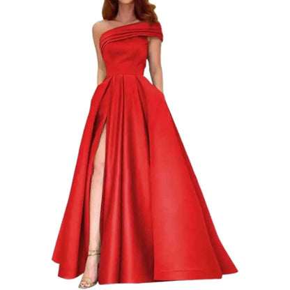 Off Shoulder High Slit Formal Alternative Evening Ball Gown