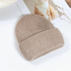 Soft Rabbit Fur Blend Acrylic Knit Beanie for Everyday Winter Casual Fashion and Comfort