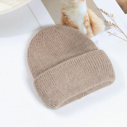 Soft Rabbit Fur Blend Acrylic Knit Beanie for Everyday Winter Casual Fashion and Comfort