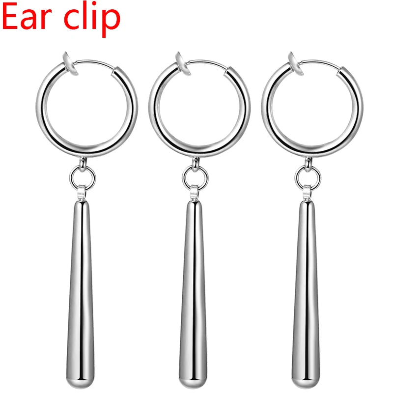 Minimalist Triple Hoop Drop Earrings for Punk and Alternative Fashion Looks