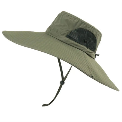 Wide Brim Boonie Sun Hat with Adjustable Chin Cord for Outdoor Adventure and Travel