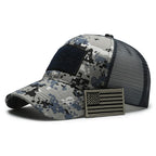 Unisex Mesh Baseball Cap with Camouflage Pattern and Embroidered Patch for Outdoor Adventures