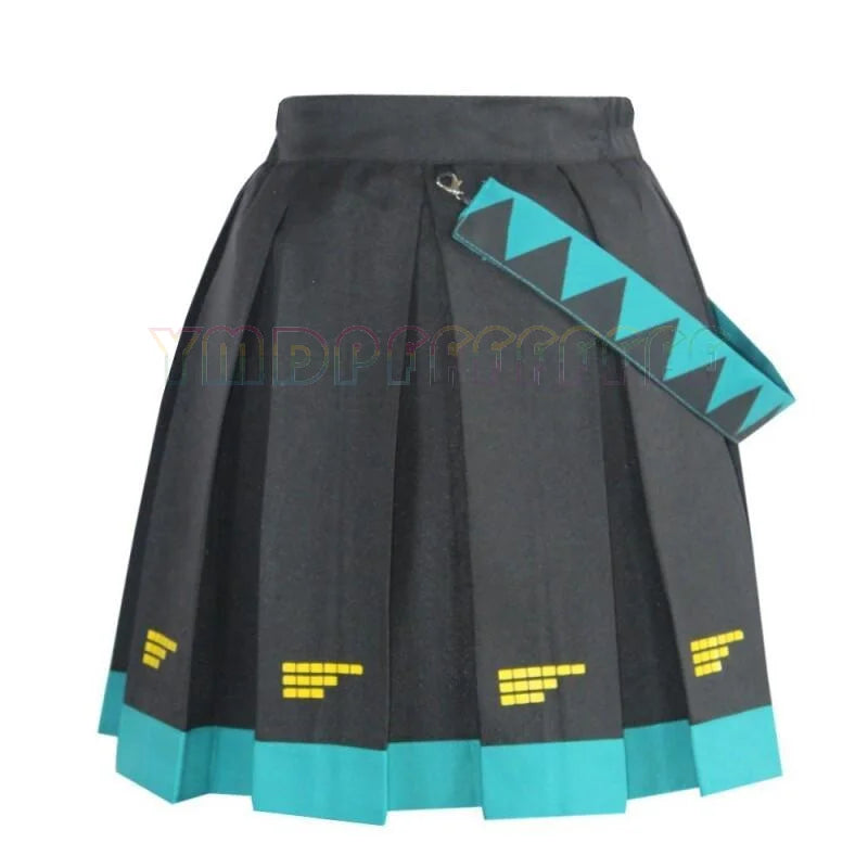 Women's Idol-Inspired Costume Set with Sleeveless Dress, Twin-Tail Wig and Matching Accessories