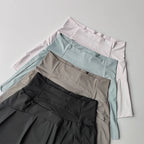 High Waist Performance Tennis Skort with Built-In Shorts and Pleats