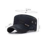 Breathable Cotton Military Cadet Cap with Flat Top Design for Outdoor Casual Streetwear