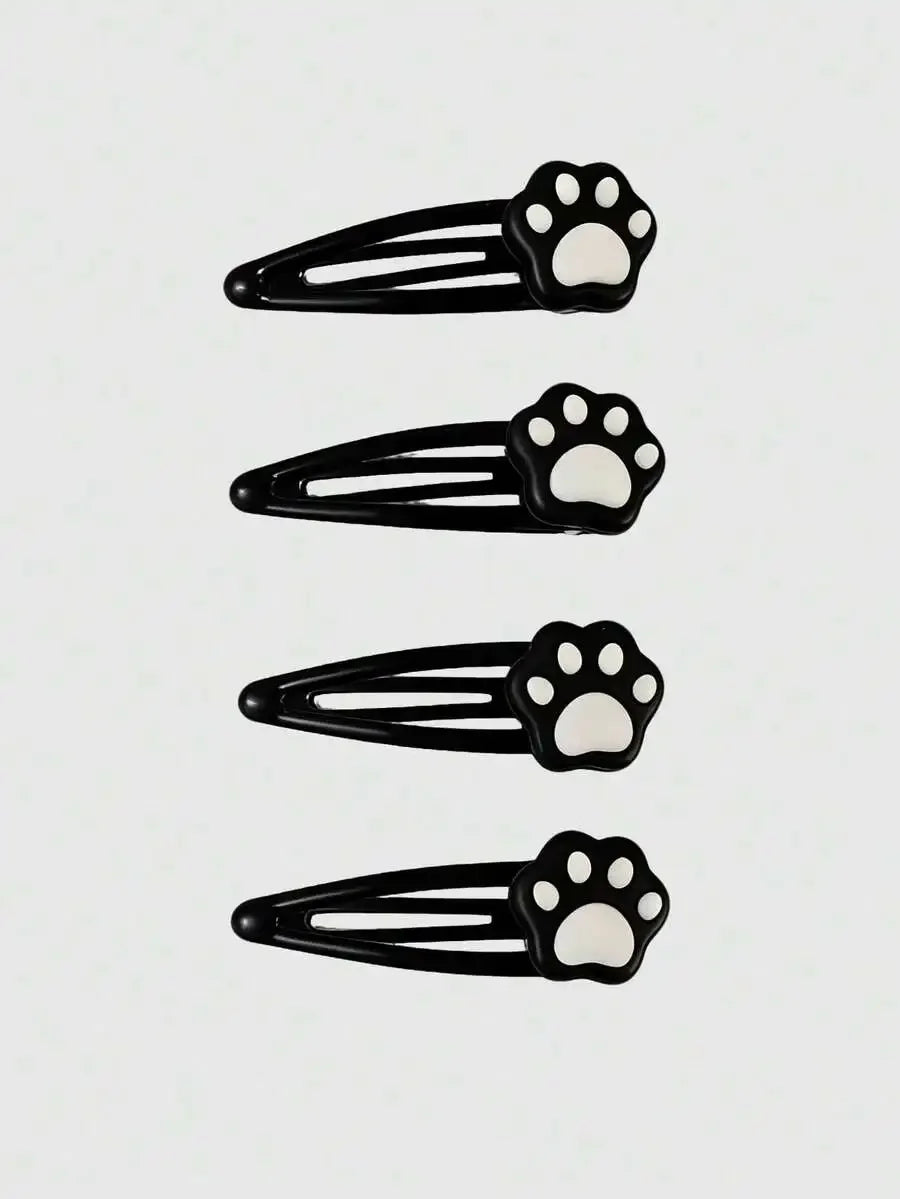 Skull Accent Hair Clip Set Cute Gothic Alternative Fashion Accessories