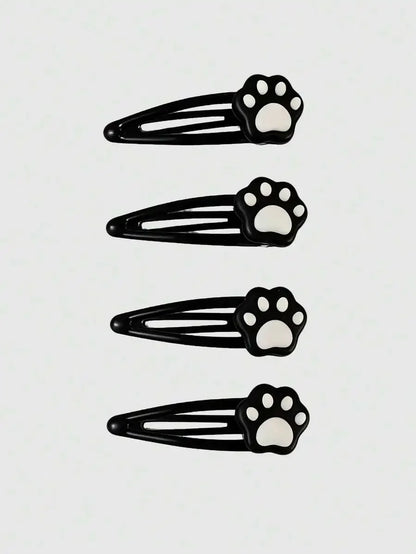 Skull Accent Hair Clip Set Cute Gothic Alternative Fashion Accessories