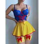 Storybook Princess Lace Corset Set with Ruffled Mini Skirt