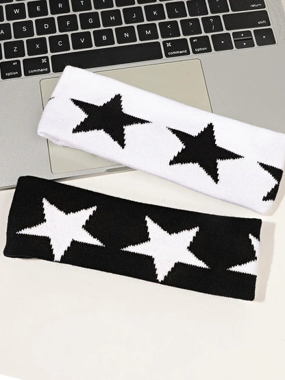 Star Pattern Headband Y2K Grunge Alternative Everyday Hair Accessory