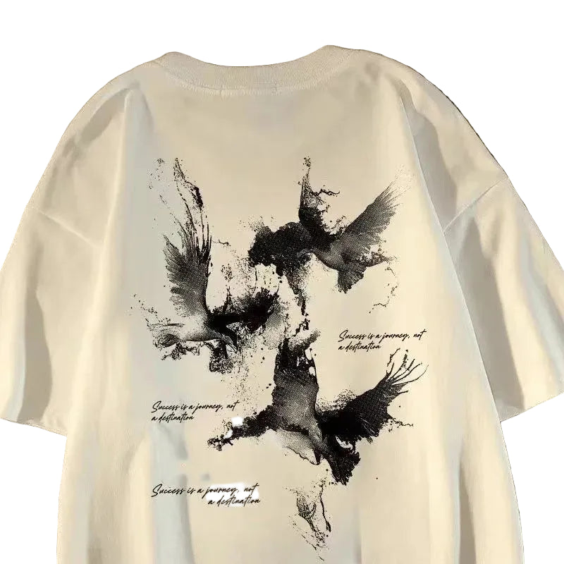 Minimal Graphic Streetwear Cotton Blend T-Shirt With Modern Casual Style