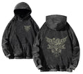 Minimalist Gothic Streetwear Hoodie With Anime-Inspired Vintage Artwork