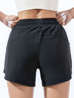 Women's High Waist 2-in-1 Quick Dry Running Shorts with Functional Pockets and Athletic Fit