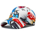 Abstract Graphic Print Adjustable Cotton Baseball Cap for Modern Streetwear and Casual Everyday Style
