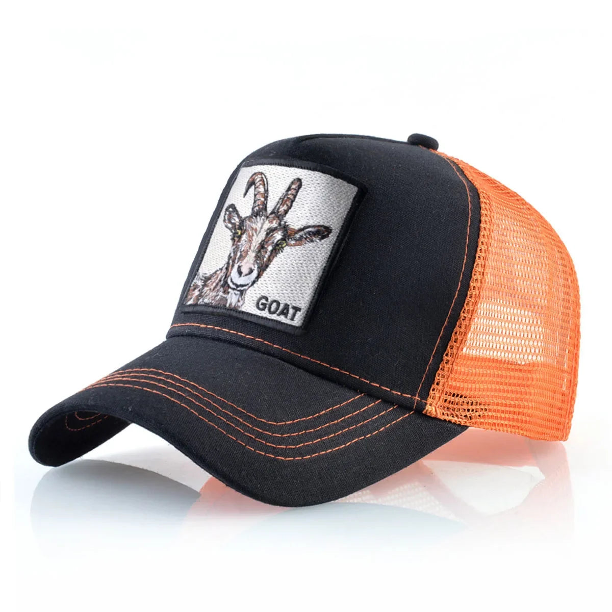 Embroidered Patch Mesh Trucker Cap Adjustable Curved Brim Casual Streetwear Outdoor Hat