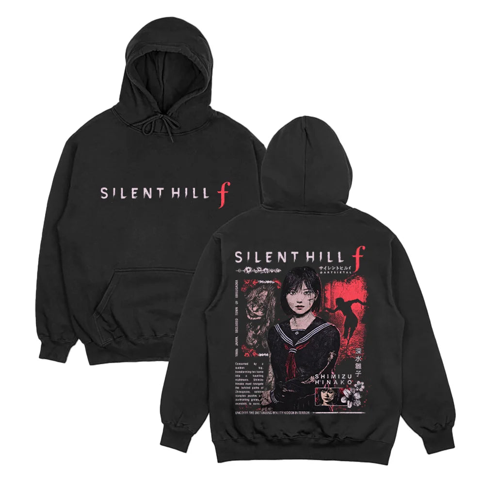 Dark Graphic Streetwear Hoodie with Front and Back Artwork Relaxed Urban Fit