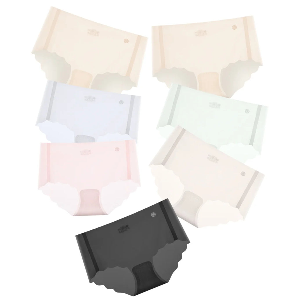 Seven-Piece Ultra-Thin Seamless Low-Rise Brief Set in Pastel Tones