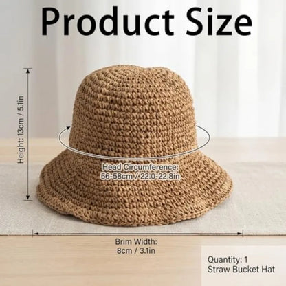 Lightweight Crochet Style Bucket Hat for Casual Outdoor Travel and Everyday Summer Wear