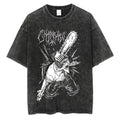 Dark Anime Horror Oversized Vintage Wash Streetwear Graphic T-Shirt
