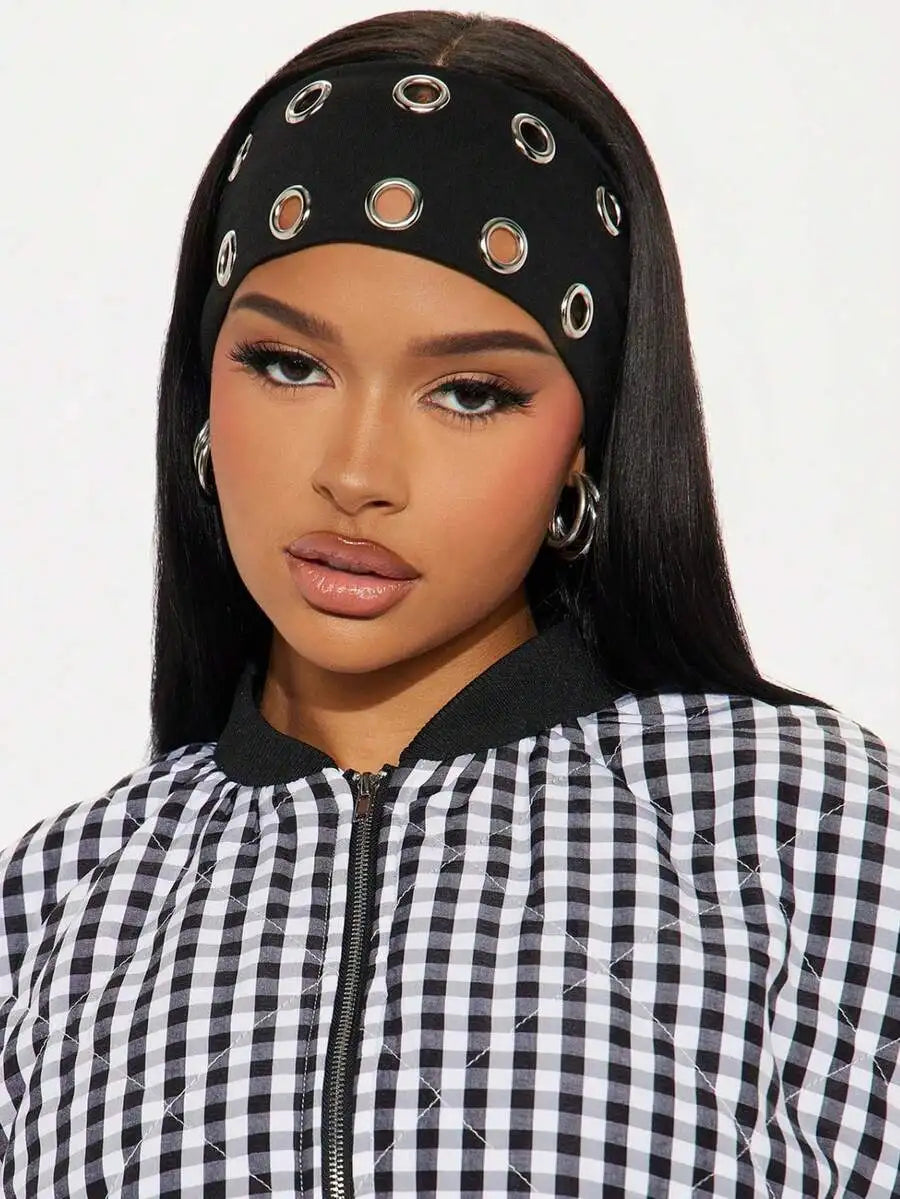 Grommet Detail Headband Punk Alternative Streetwear Hair Accessory