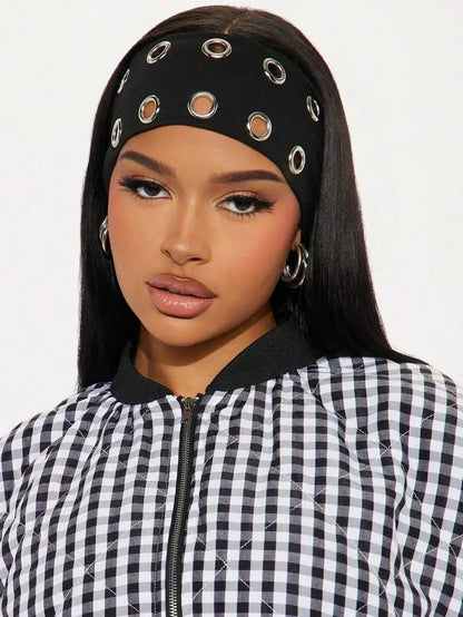 Grommet Detail Headband Punk Alternative Streetwear Hair Accessory