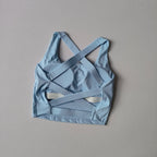Sleek Criss-Cross Back Sports Bra with Wide Support Band