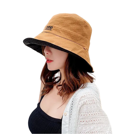 Reversible Cotton Bucket Hat with Minimalist Embroidered Detail for Everyday Casual Style