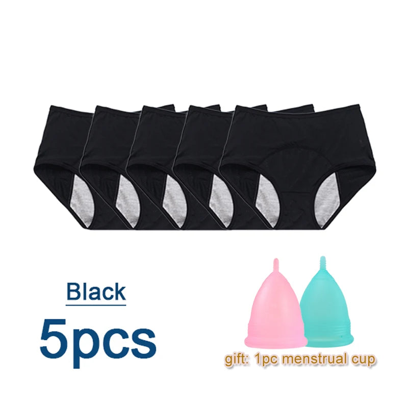 Five-Piece High-Waisted Absorbent Menstrual Brief Set
