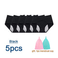 Five-Piece High-Waisted Absorbent Menstrual Brief Set
