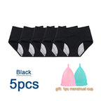 Five-Piece High-Waisted Absorbent Menstrual Brief Set