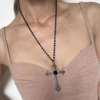 Ornate Gothic Cross Necklace for Alternative Punk and Dark Fashion