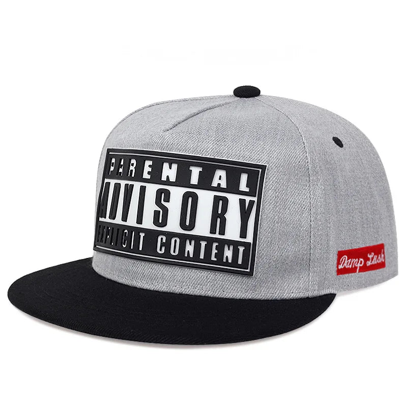 Adjustable Flat Brim Baseball Cap with Graphic Patch for Contemporary Streetwear Fashion Style