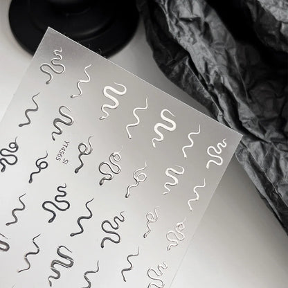 Minimalist Gothic Nail Art Sticker Set with Alternative Symbolic Details