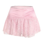 High Waist Satin Pleated Ultra Mini Skirt with Layered Y2K Styling
