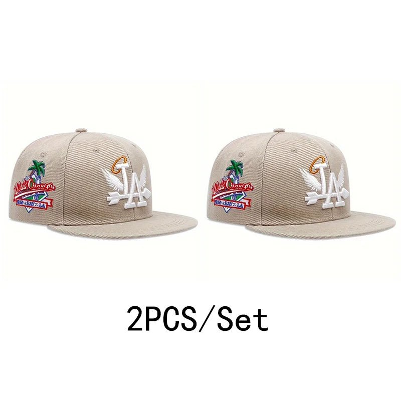 Embroidered Flat Brim Snapback Cap Adjustable Streetwear Hip Hop Baseball Fashion Hat