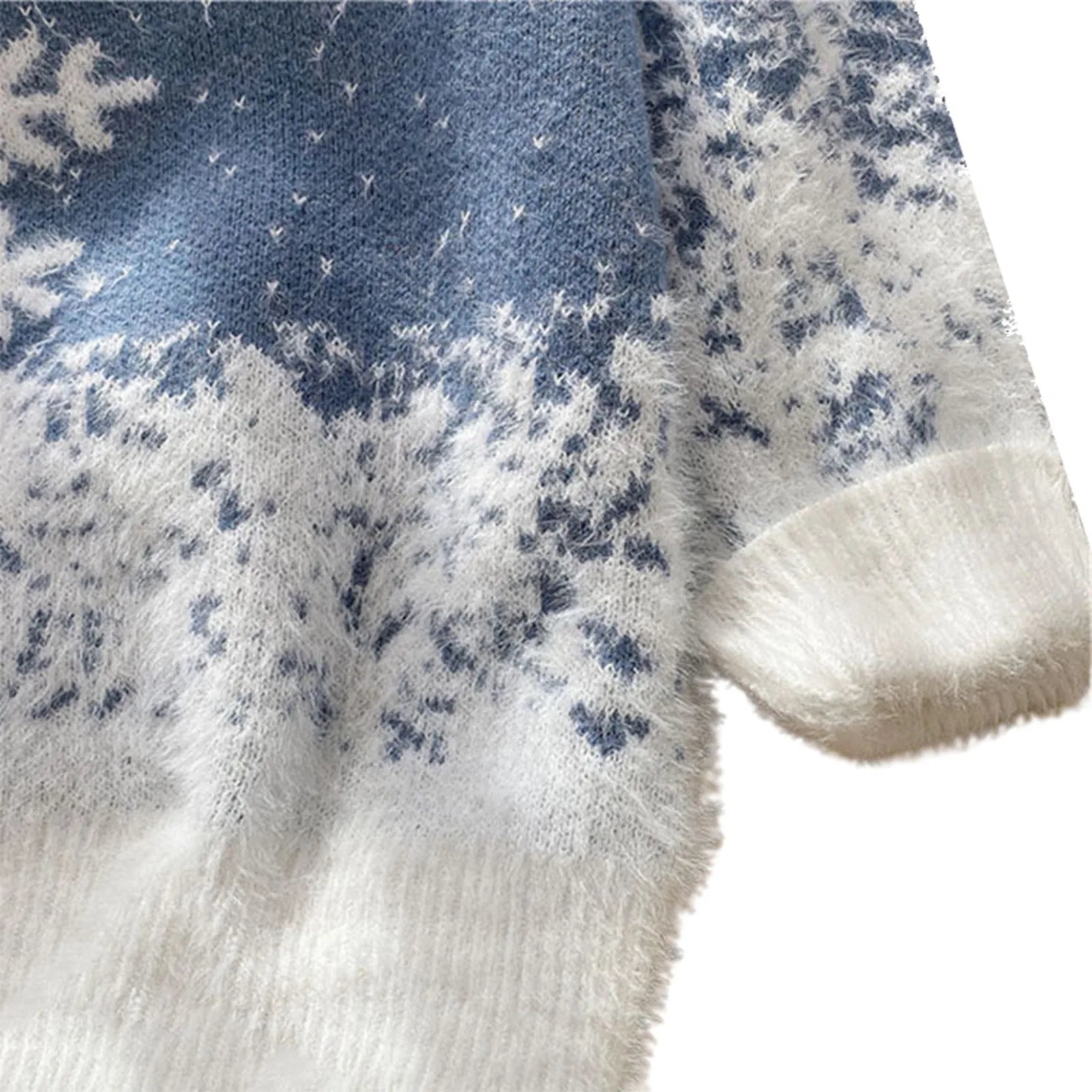 Women's Oversized Turtleneck Nordic Pattern Thick Knit Winter Sweater