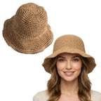 Lightweight Crochet Style Bucket Hat for Casual Outdoor Travel and Everyday Summer Wear