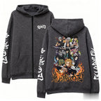 Adventure Streetwear Zip Hoodie with Dynamic Manga Artwork