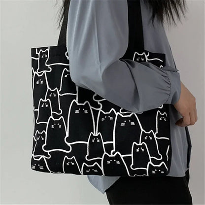 Graphic Print Everyday Tote Shoulder Bag with Structured Carry Design