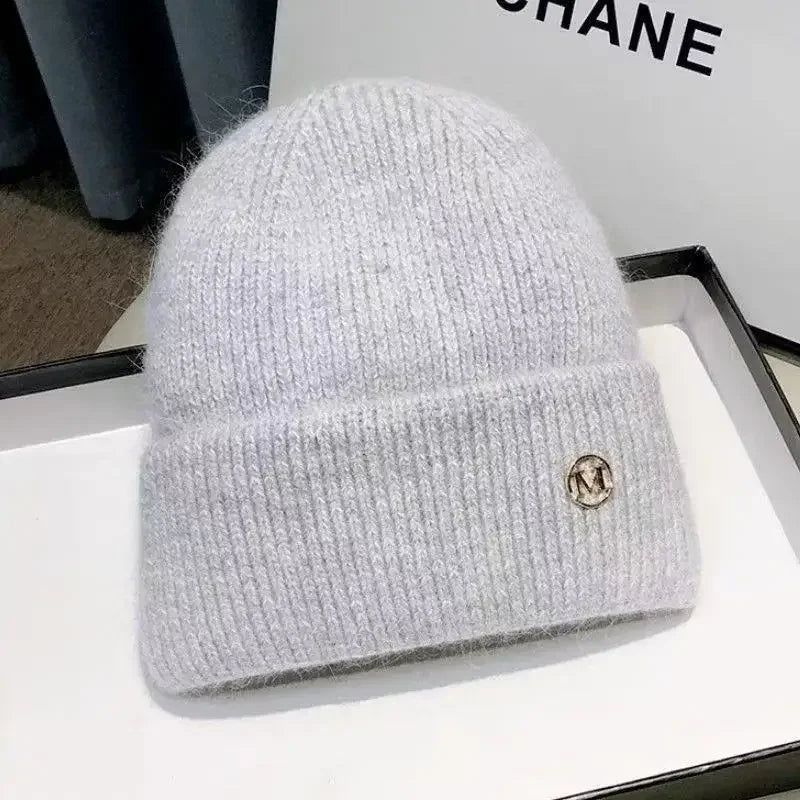 Soft Knit Slouchy Winter Beanie with Plush Trim for Casual Everyday Streetwear Fashion Style