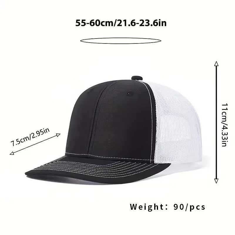 Unisex Breathable Trucker Baseball Cap with Mesh Back for Casual Outdoor Everyday Wear