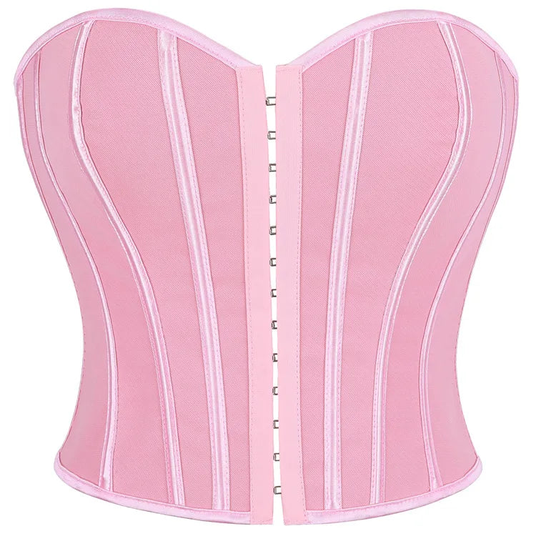 Strapless Corset Top with Structured Boning and Sculpted Waist Silhouette