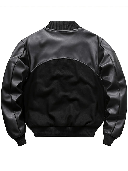 Men's Vintage-Inspired Varsity Bomber Jacket with Relaxed Streetwear Silhouette