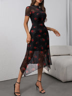 Vintage Floral Gothic Maxi Dress with Dark Alternative Fashion Aesthetic
