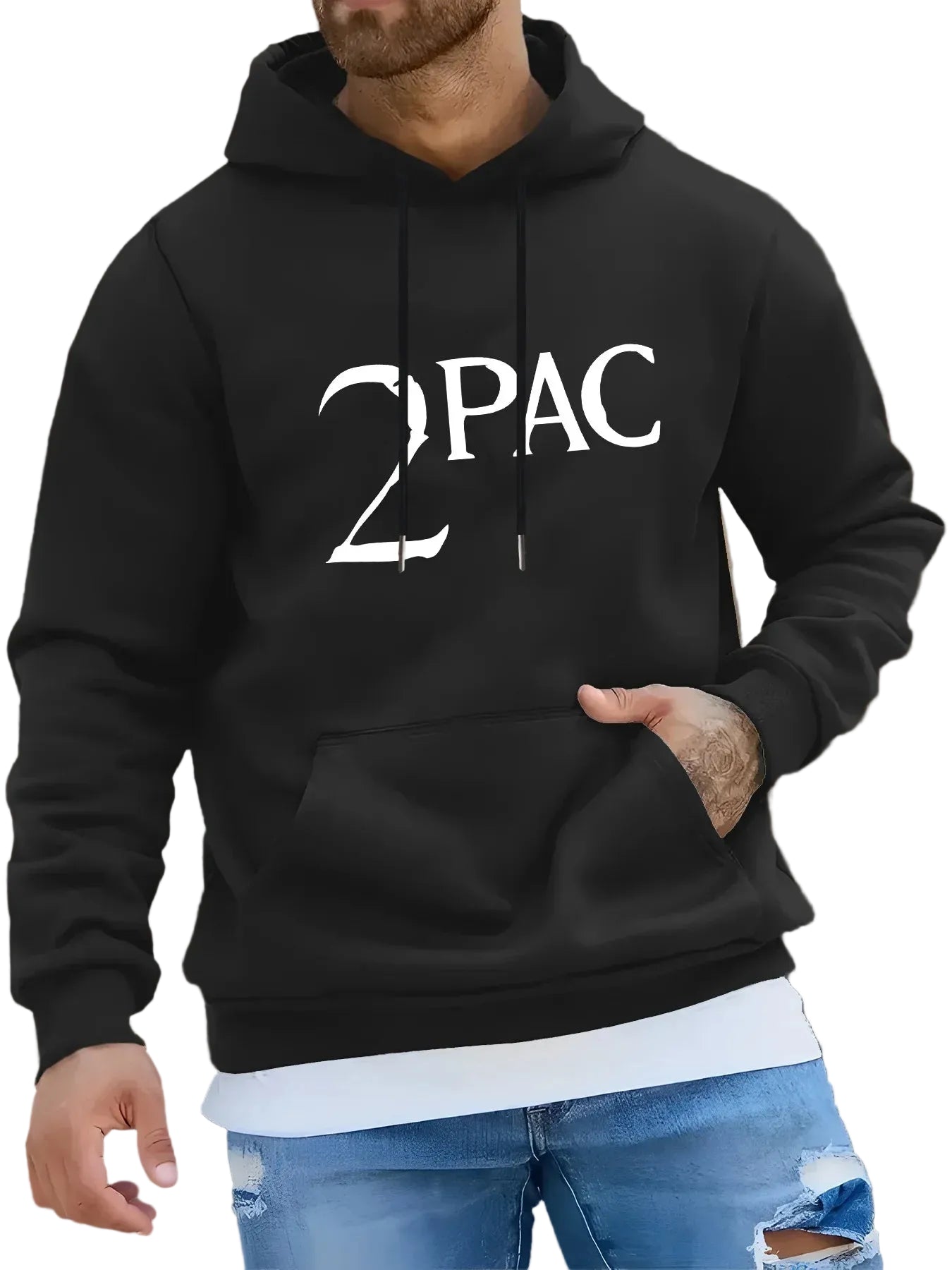 Minimalist Typography Streetwear Hoodie with Relaxed Fit and Kangaroo Pocket