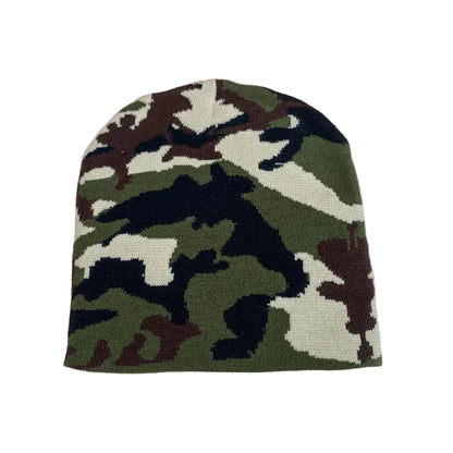 Camouflage Pattern Acrylic Knit Beanie for Contemporary Streetwear Winter Casual Everyday Fashion Style