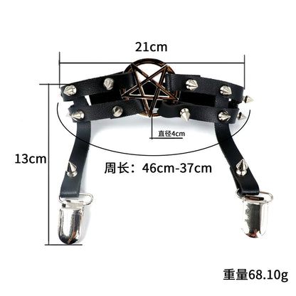Pentagram Thigh Harness Garter Gothic Punk Alternative Statement Leg Accessory