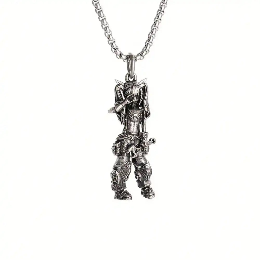 Gothic Figure Pendant Necklace with Dark Fantasy Alternative Statement Styling