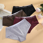 Six-Piece Cotton Blend Mid-Rise Brief Set with Wide Athletic Waistband